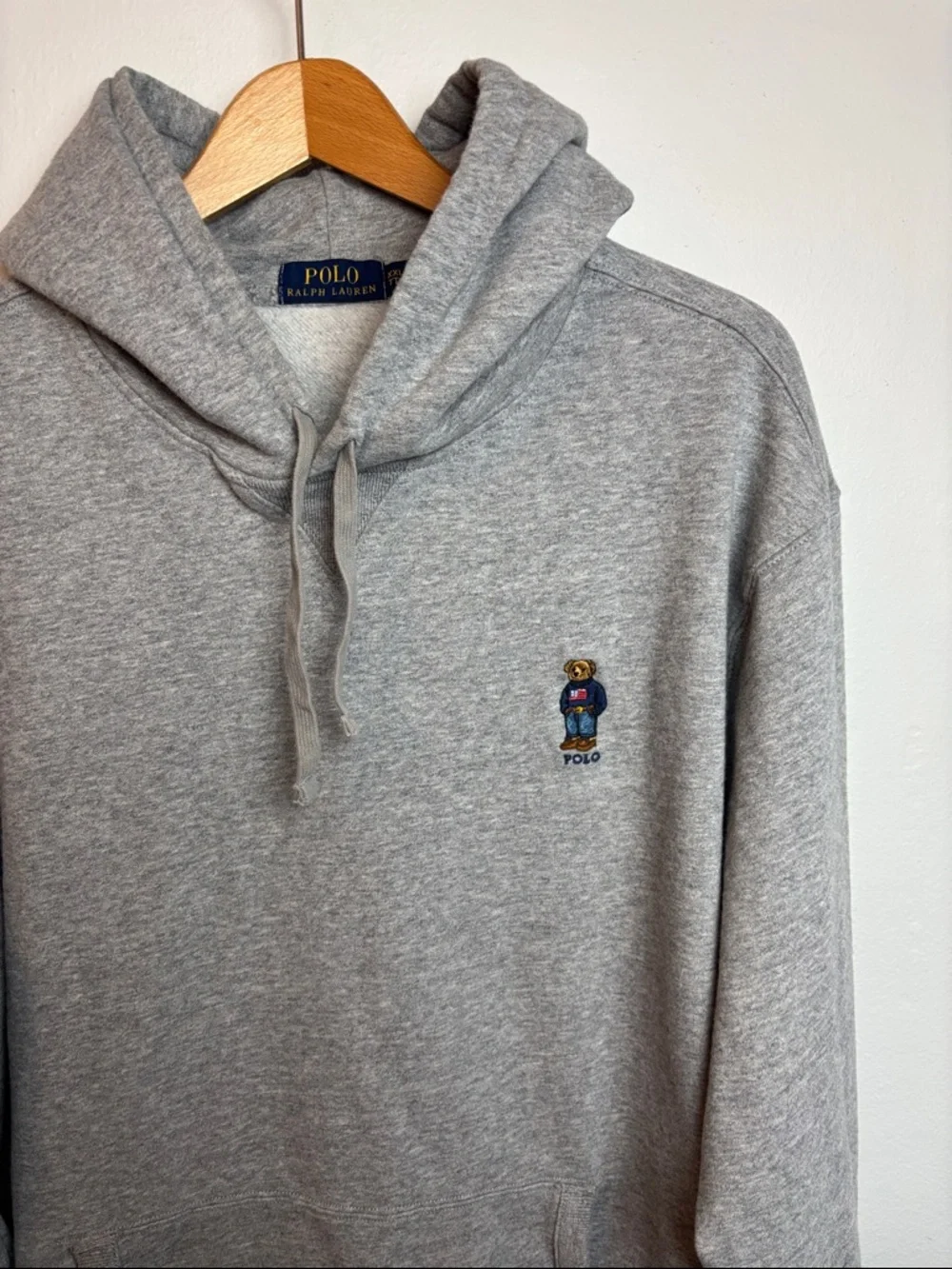 Polo Ralph Lauren Men’s XXL Polo Bear Fleece Hoodie Heathered Gray Pullover‎